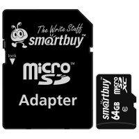 Smartbuy 64Гб MicroSDHC Класс 10 (с адаптером)